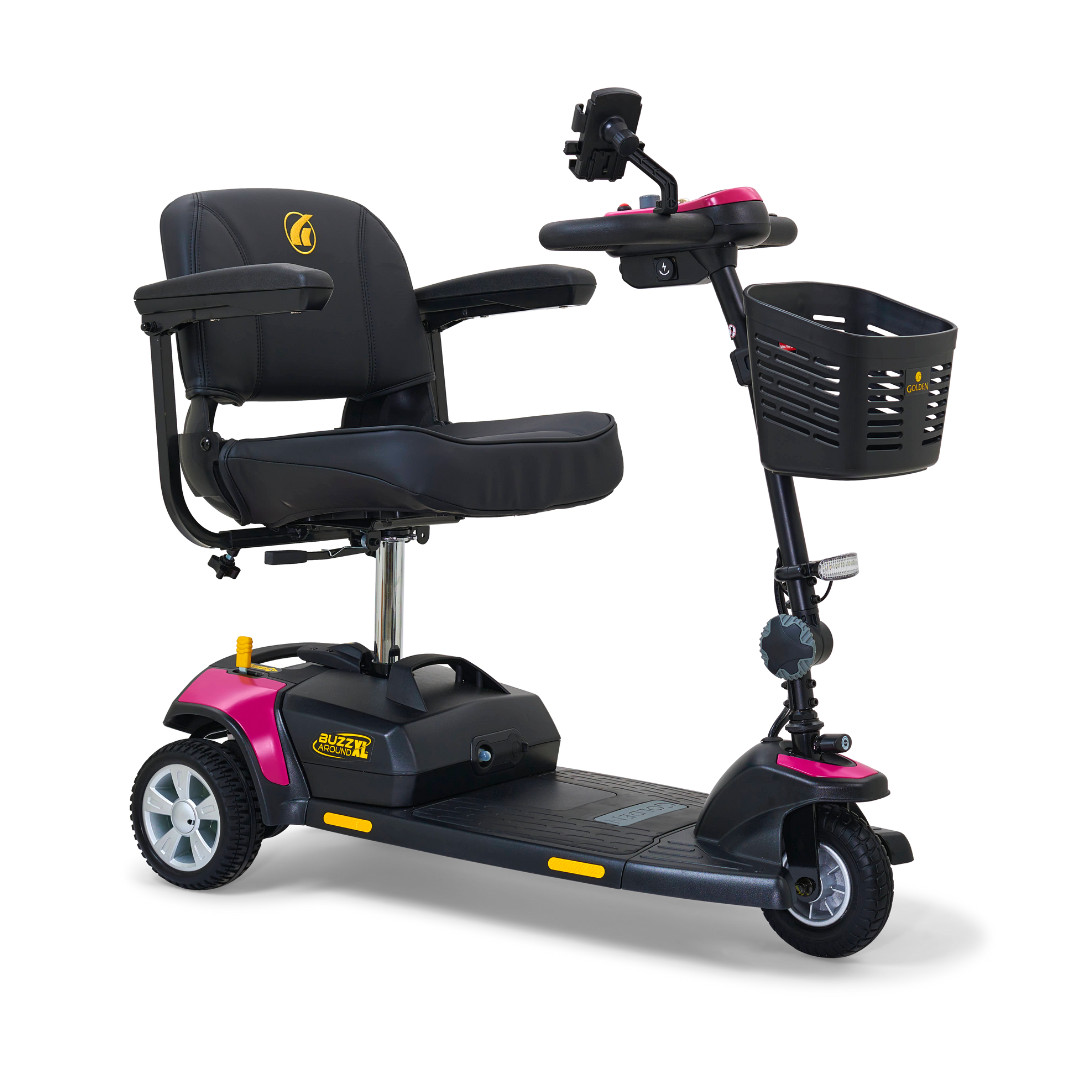Golden Tech Buzzaround XL 3-Wheel Mobility Scooter - Orchid Pink